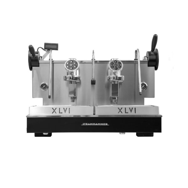 The Steamhammer Elettronica 2 groups XLVI is a powerful espresso machine, known for its advanced electronic controls, ideal for both home and commercial use