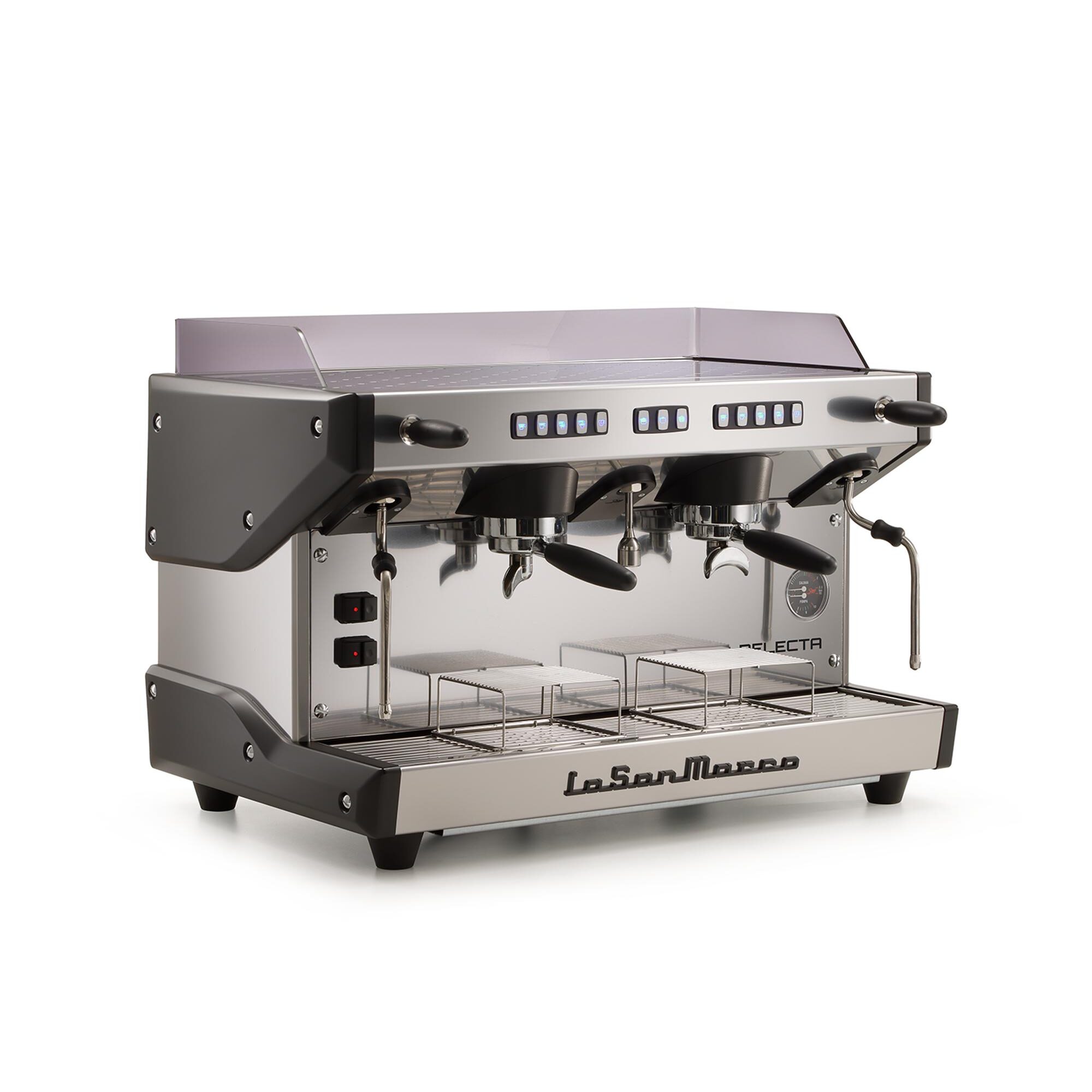 Lasanmarco Delecta stainless steel espresso machine with programmable doses and manual steam wands