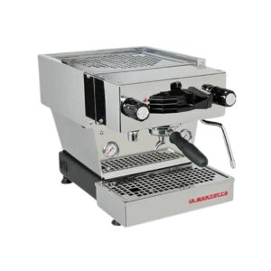 La Marzocco Linea Mini 1 Group Espresso Machine - Inox. Compact design with semi-automatic paddle and dual boiler system. Perfect for home kitchens and small cafes seeking exceptional espresso quality.