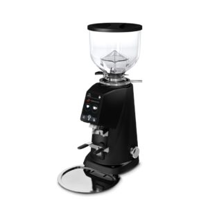 Fiorenzato On Demand Grinder F64 EVO PRO: 64mm flat Dark-T burrs, adjustable grind and dose settings, designed for high-volume espresso service.